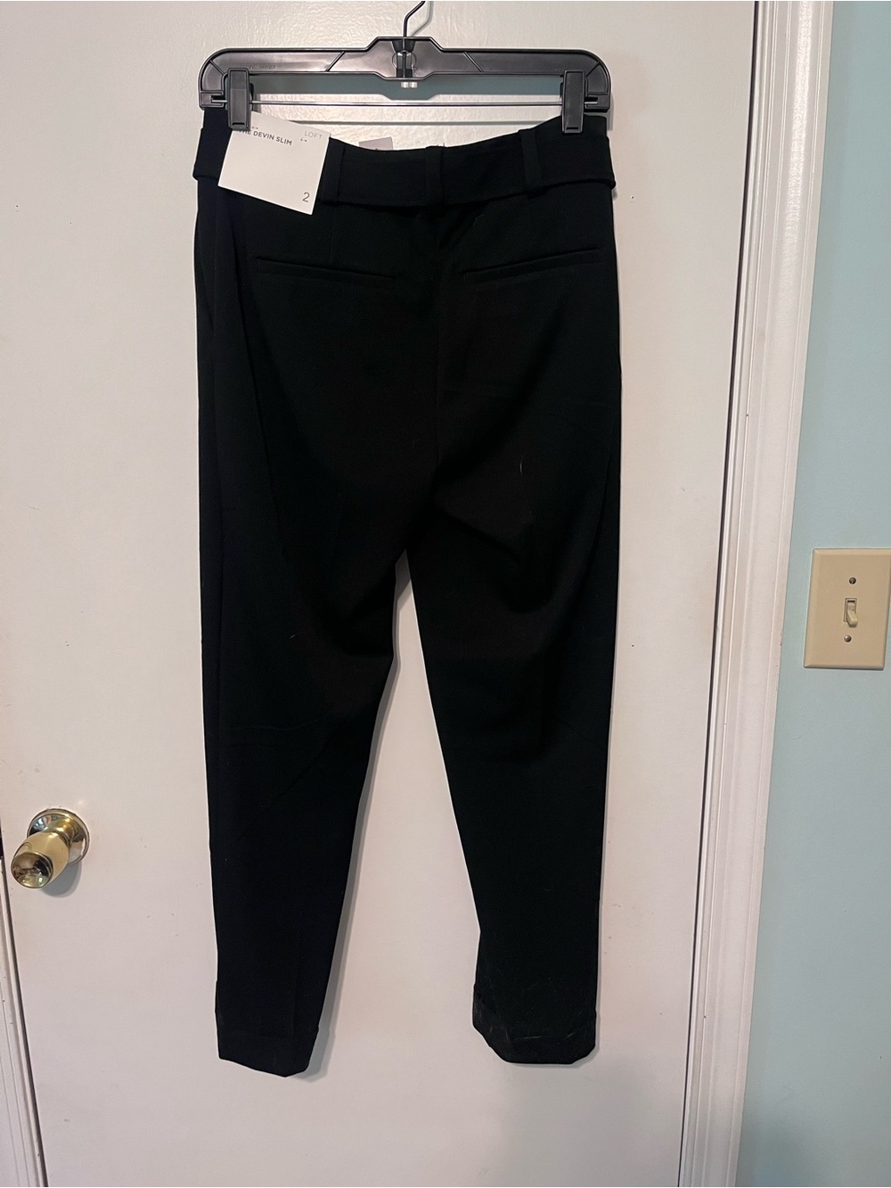 LOFT Black Ankle Tapered Dress Pants